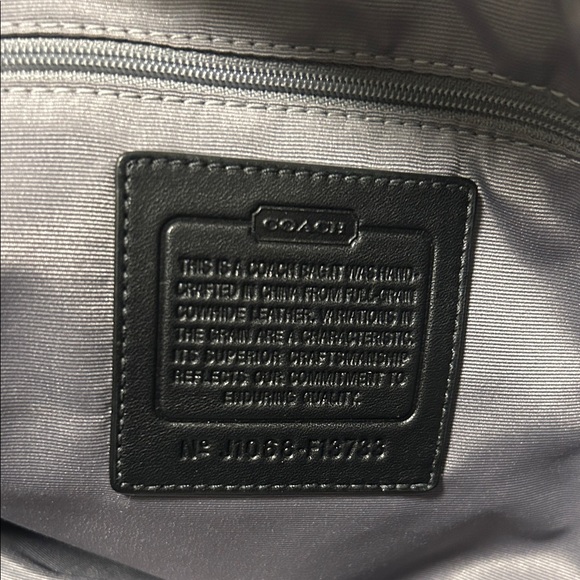 Coach Black Leather Tote with Silver Accents - Picture 7 of 9